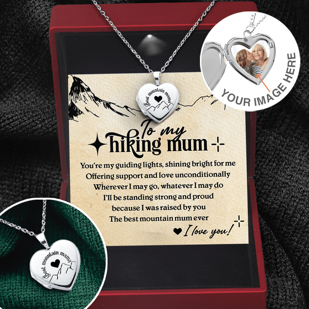 Heart Locket Necklace - Hiking - To My Mum - The Best Mountain Mum Ever - Augnzm19021 - Gifts Holder