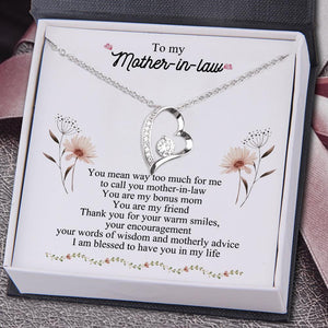 Heart Necklace - To My Mother-In-Law - Thank You For Your Warm Smiles - Augnr19002 - Gifts Holder
