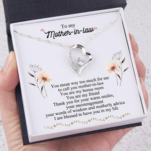 Heart Necklace - To My Mother-In-Law - Thank You For Your Warm Smiles - Augnr19002 - Gifts Holder