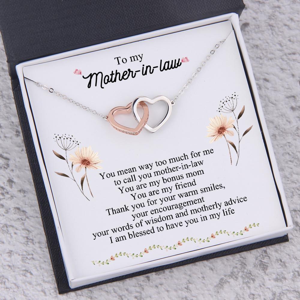 Interlocked Heart Necklace - To My Mother-In-Law - Thank You For Your Warm Smiles - Augnp19001