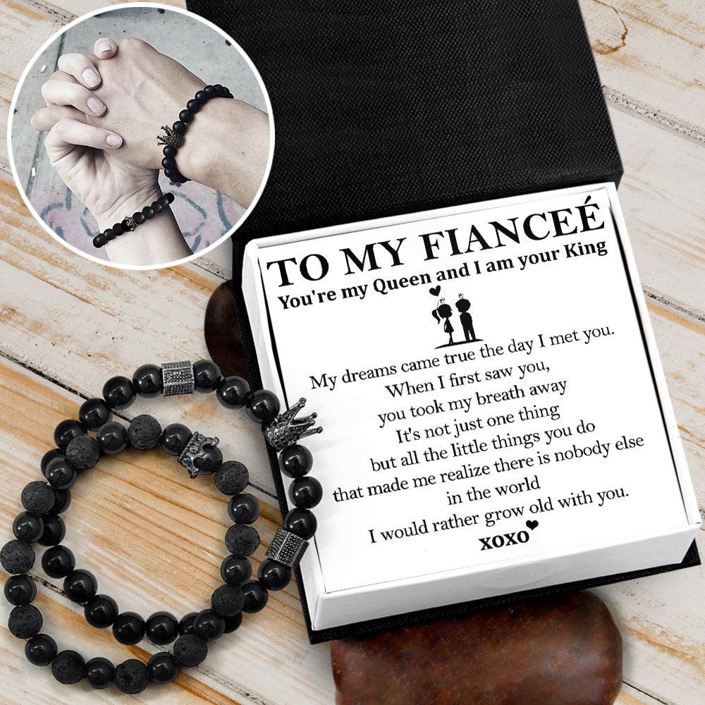 King & Queen Couple Bracelets - Family - To My Fianceé - I Would Rather Grow Old With You - Augbae25003 - Gifts Holder