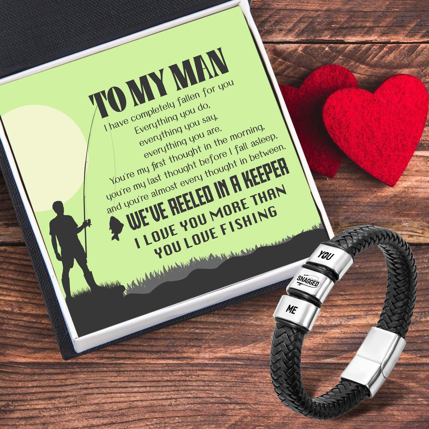Leather Bracelet - Fishing - To My Man - I Love You More Than You Love Fishing - Augbzl26036 - Gifts Holder