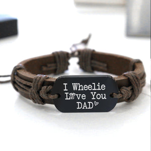 Leather Cord Bracelet - Biker - To My Father - How Special You Are To Me! - Augbr18004 - Gifts Holder