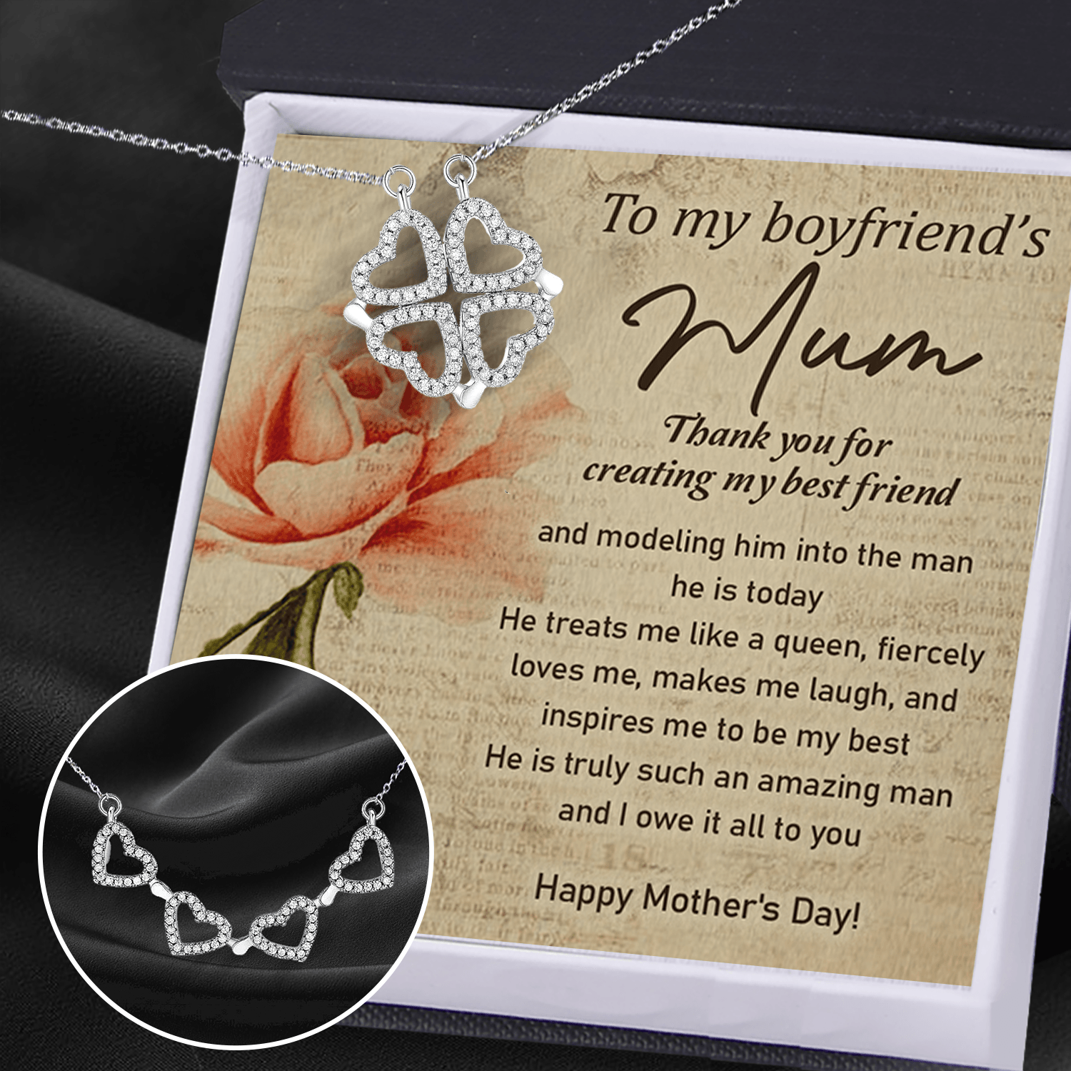 Lucky Necklace - Family - To My Mum - Thank You For Creating My Best Friend - Augnng19005 - Gifts Holder