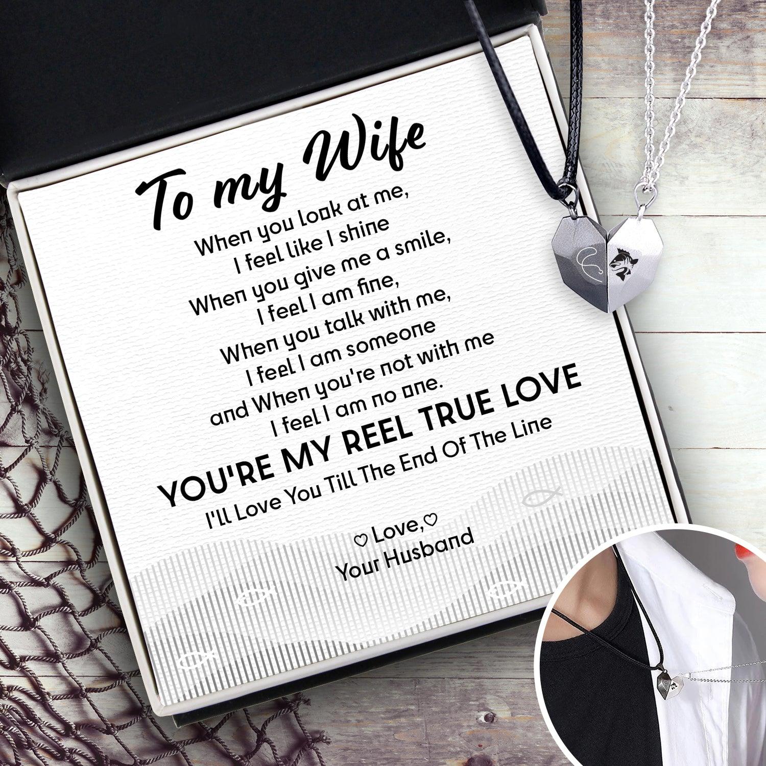 Magnetic Love Necklaces - Fishing - To My Wife - You're My Reel True Love - Augnni15003 - Gifts Holder