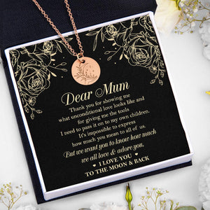 Moon Necklace - To My Mum - I Love You To The Moon & Back - Augnev19003 - Gifts Holder