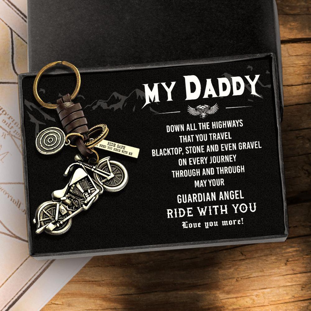 Motorcycle Keychain - Biker - To My Dad - Ride Safe I Need You Here With Me - Augkx18001 - Gifts Holder