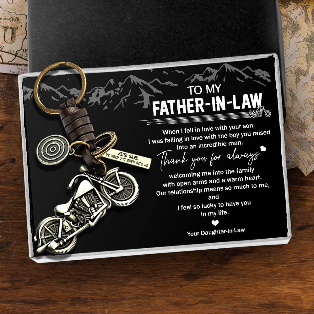 Motorcycle Keychain - Biker - To My Father-In-Law - Ride Safe We Need You Here With Us - Augkx18003 - Gifts Holder