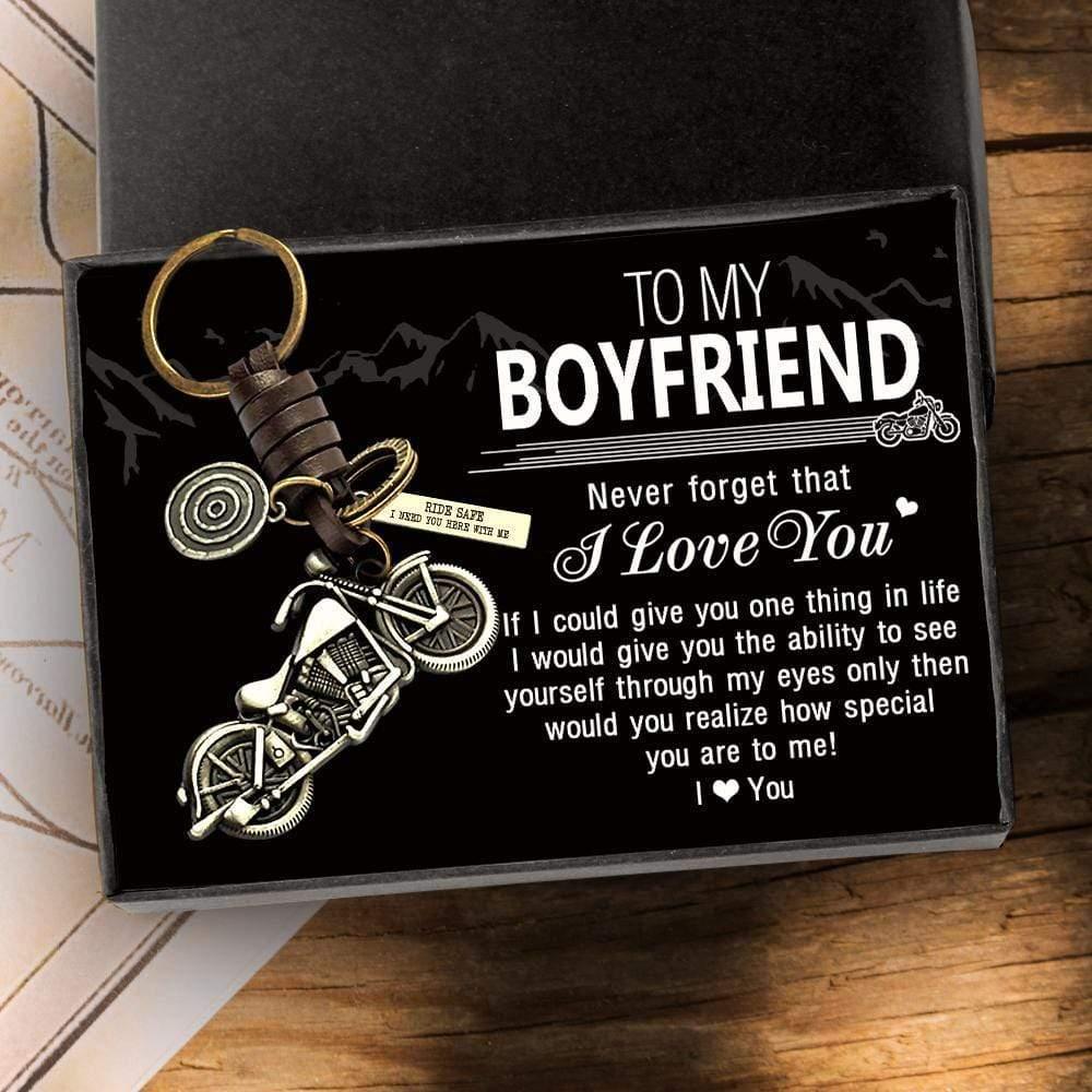 Motorcycle Keychain - To My Boyfriend - Ride Safe I Need You Here With Me - Gkx12001