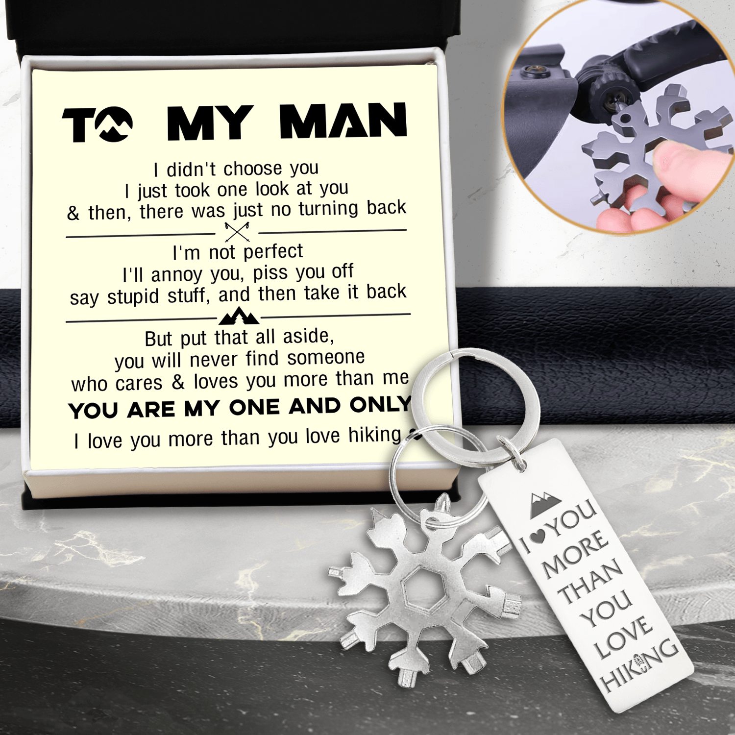 Multitool Keychain - Hiking - To My Man - You Are My One And Only - Augktb26008 - Gifts Holder