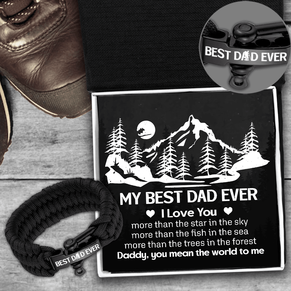 Paracord Rope Bracelet - Hiking - To My Best Dad Ever - I Love You More Than The Trees In The Forest - Augbxa18001 - Gifts Holder