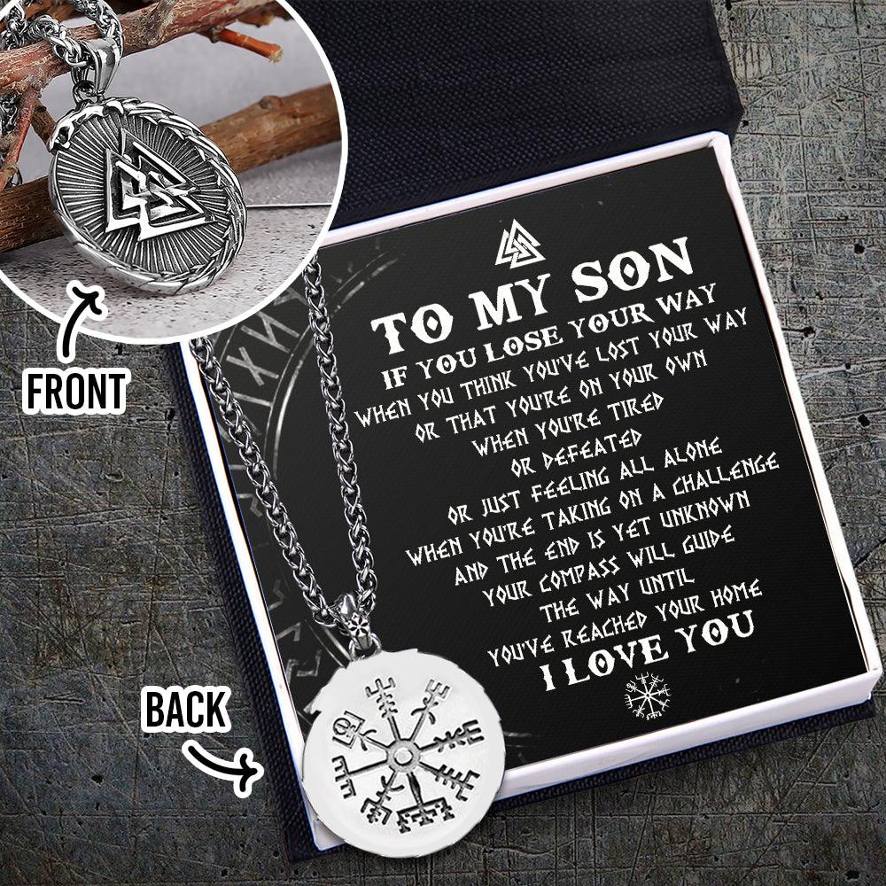 Personalised Compass Nordic Necklace - Viking - To My Son - Your Compass Will Guide The Way - Augnfv16002 - Gifts Holder