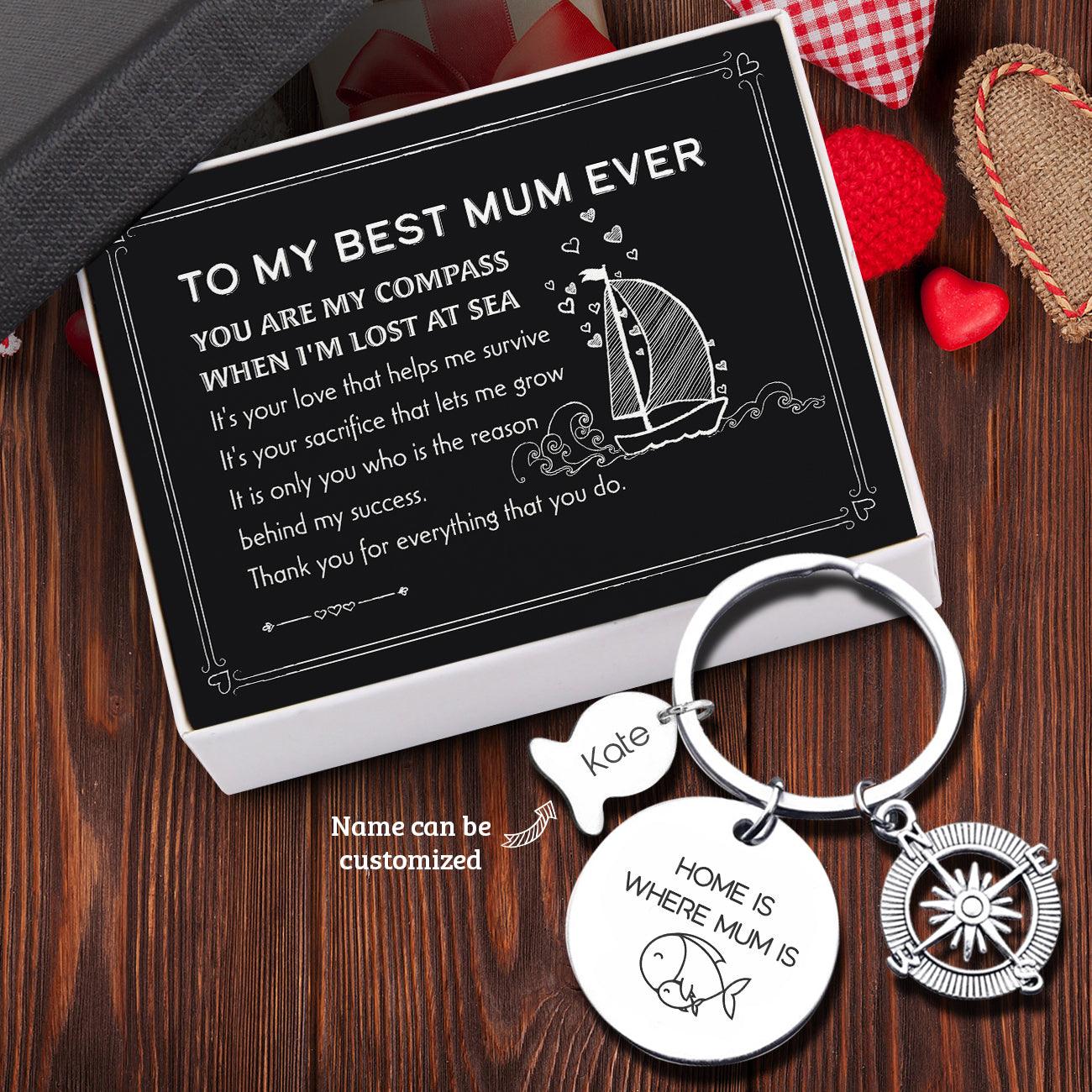 Personalised Fishing Compass Keychain - Fishing - To My Mum - You Are The Compass - Augkwb19001 - Gifts Holder