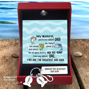 Personalised Fishing Hook Keychain - Fishing - To Dad - Hooked The Greatest Dad Ever - Augku18003 - Gifts Holder