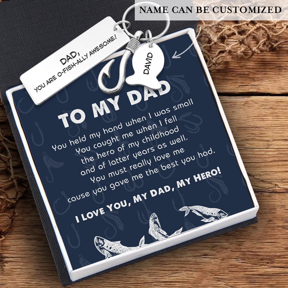 Personalised Fishing Hook Keychain - Fishing - To My Dad - I Love You - Augku18004 - Gifts Holder