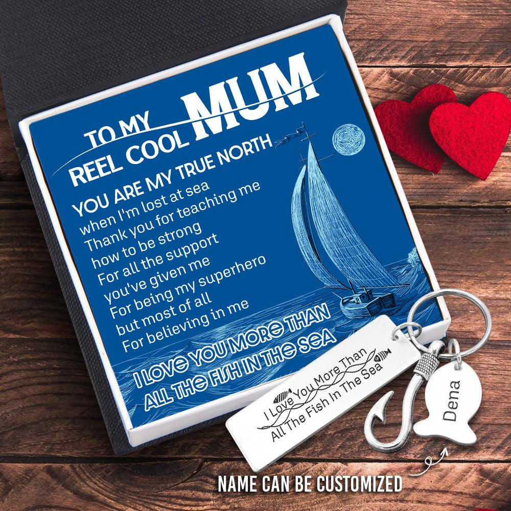 Personalised Fishing Hook Keychain - Fishing - To My Mum - You Are My True North - Augku19007 - Gifts Holder
