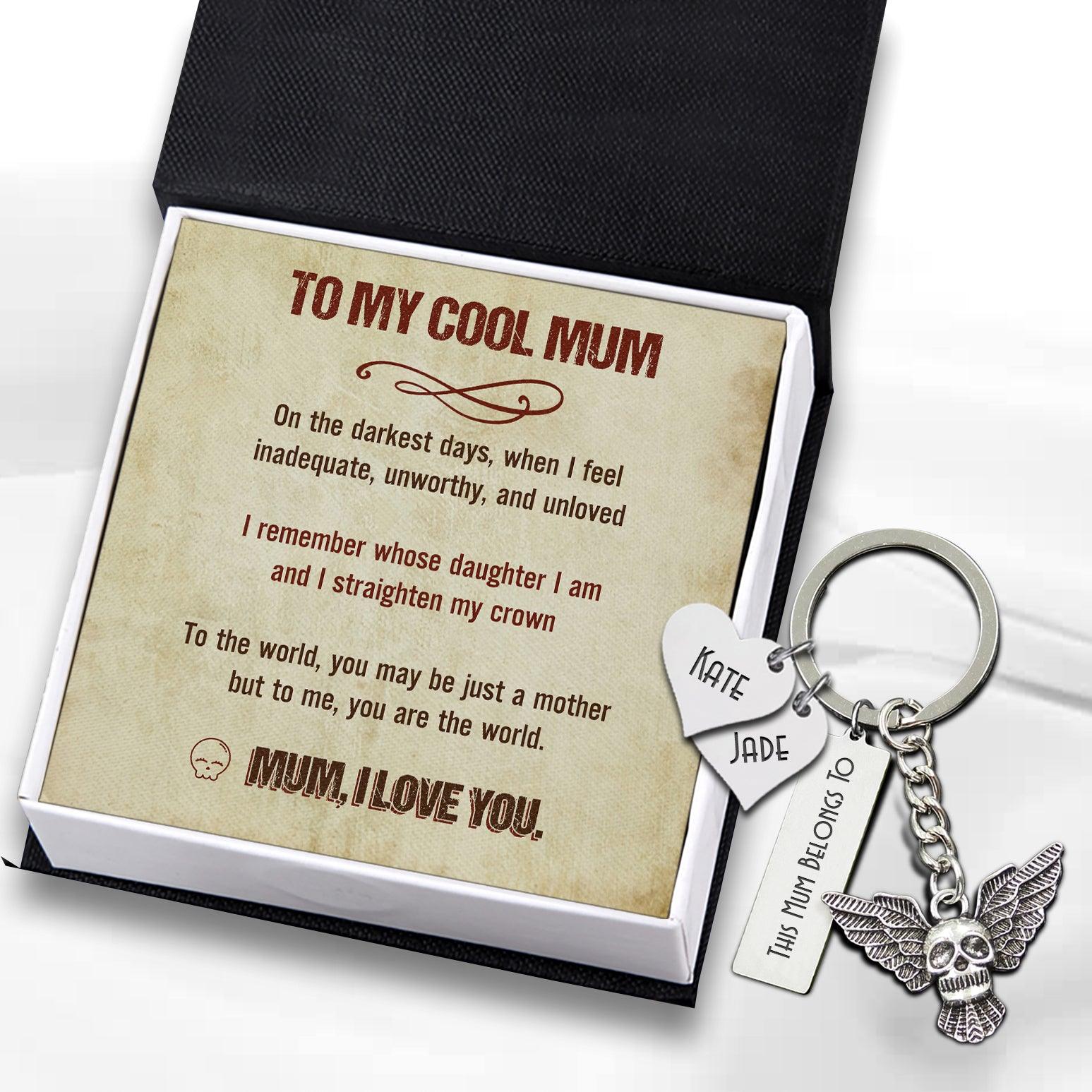 Personalised Fly Skull Keychain - Skull - From Daughter - To My Mum - I Love You - Augkem19002 - Gifts Holder