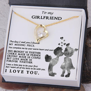 Personalised Heart Necklace - To My Girlfriend - You Complete Me By Your Warm Heart - Augnr13001 - Gifts Holder