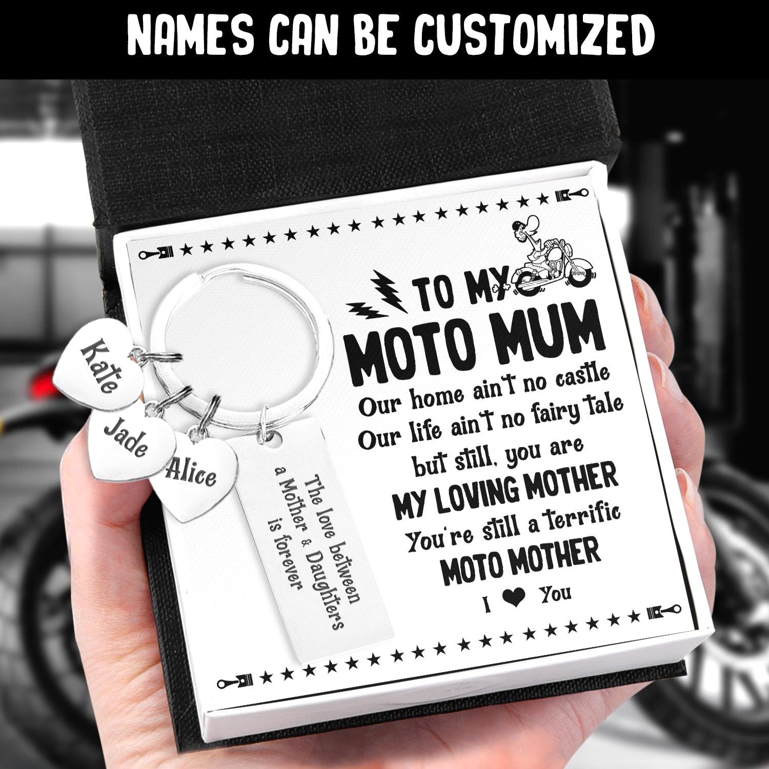 Personalised Keychain - Biker - To My Moto Mum - From Daughter - You're Still A Terrific Moto Mother - Augkc19003 - Gifts Holder