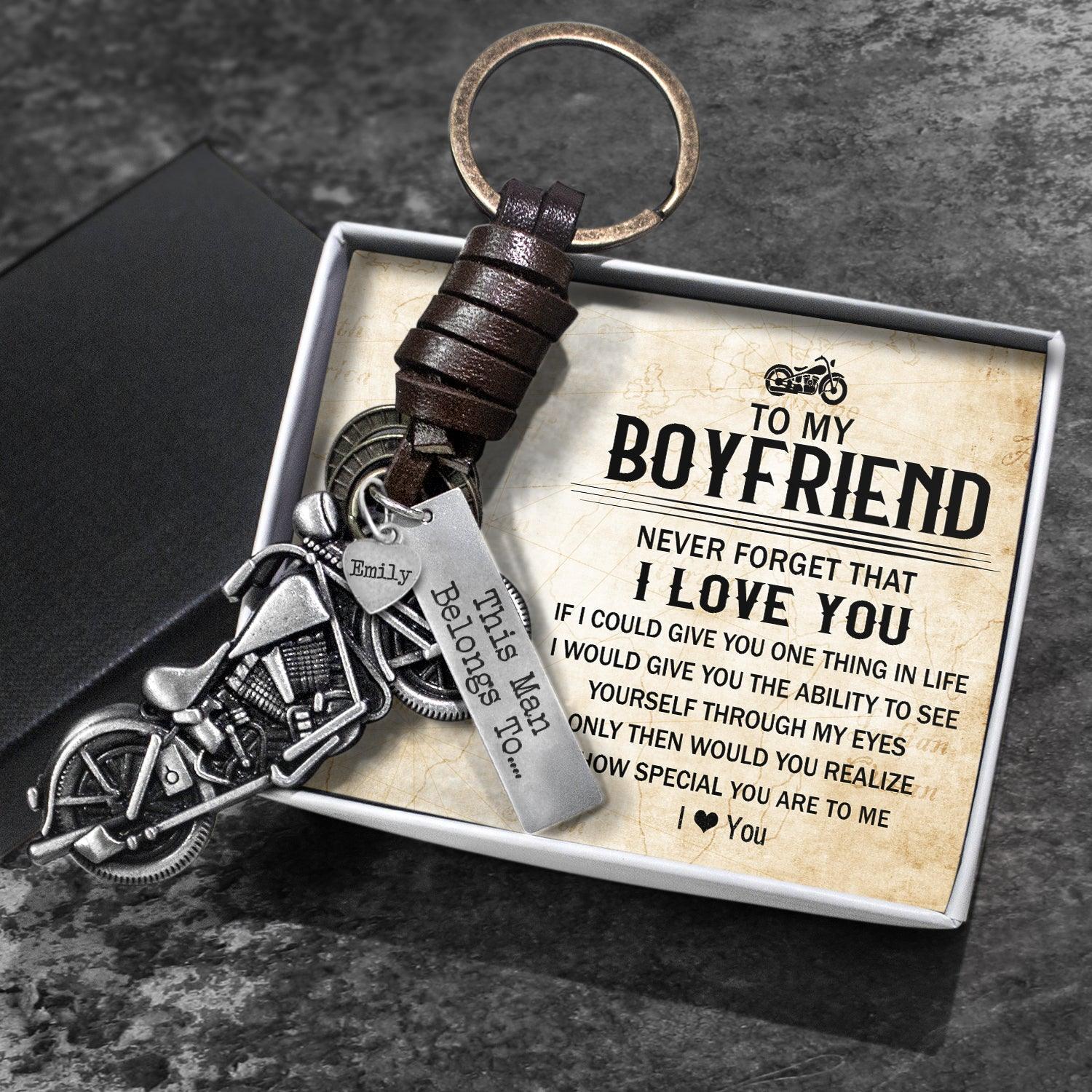 Personalised Motorcycle Keychain - Biker - To My Boyfriend - I Love You - Augkx12003 - Gifts Holder