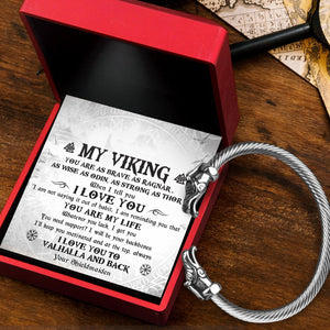Personalised Norse Dragon Bracelet - Viking - To My Man - Brave As Ragnar - Augbzi26002 - Gifts Holder