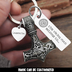 Personalised Viking Thor Keychain - Viking - My Viking - I Love You To Valhalla And Back - Augkbv26002 - Gifts Holder