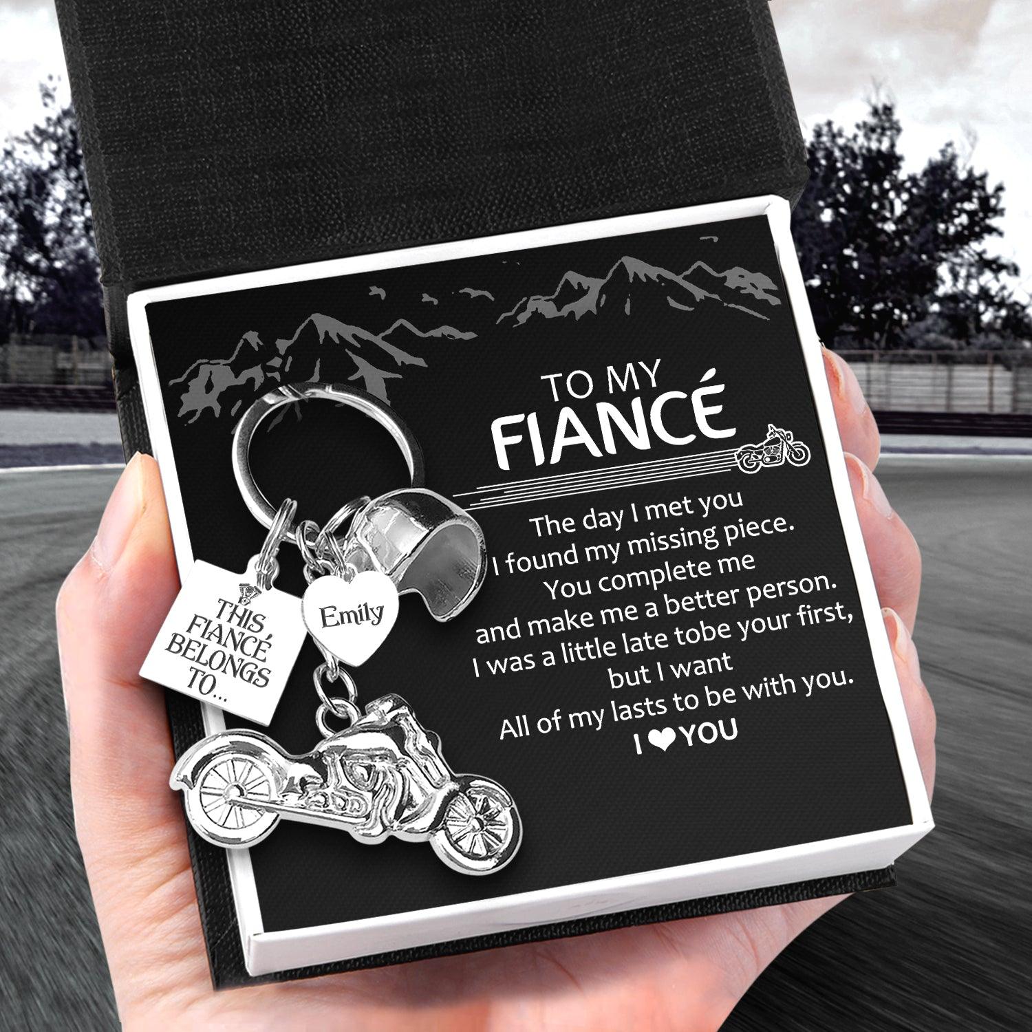 Personalized Classic Bike Keychain - Biker - To My Fiancé - I Love You - Augkt24003 - Gifts Holder