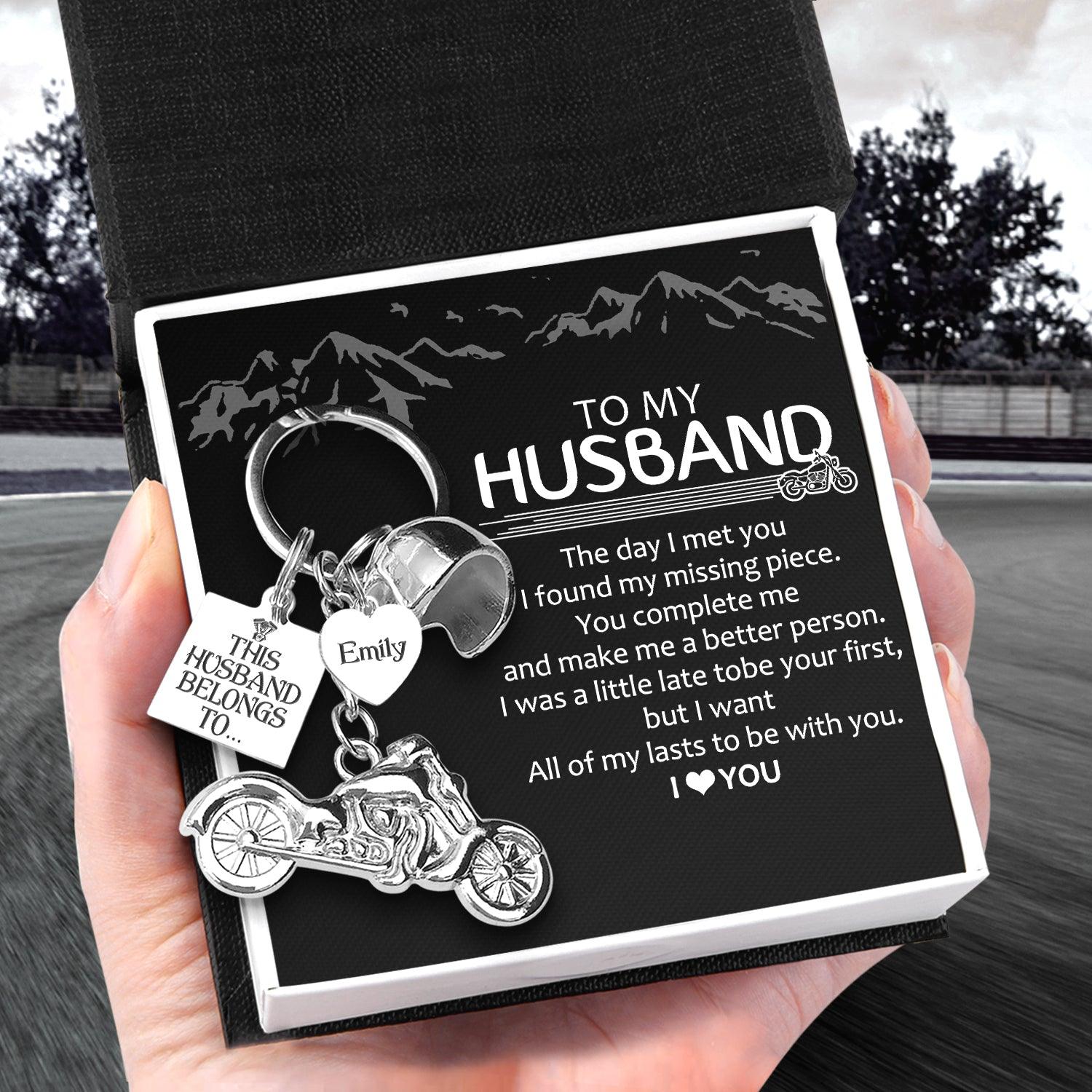 Personalized Classic Bike Keychain - Biker - To My Husband - I Love You - Augkt14005 - Gifts Holder