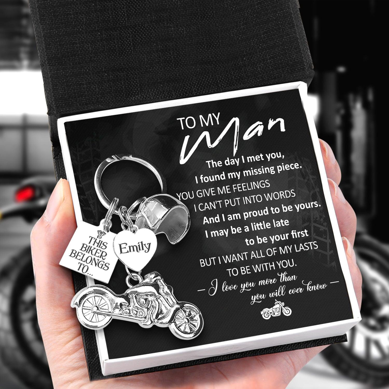 Personalized Classic Bike Keychain - Biker - To My Man - I Am Proud To Be Yours - Augkt26010 - Gifts Holder