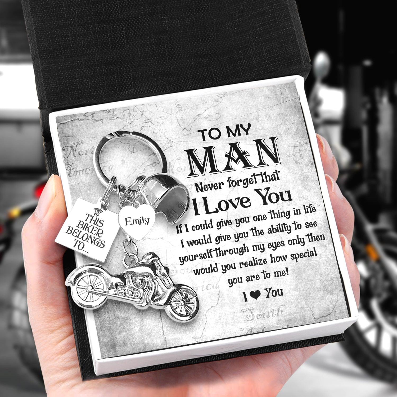 Personalized Classic Bike Keychain - Biker - To My Man - I Love You - Augkt26007 - Gifts Holder