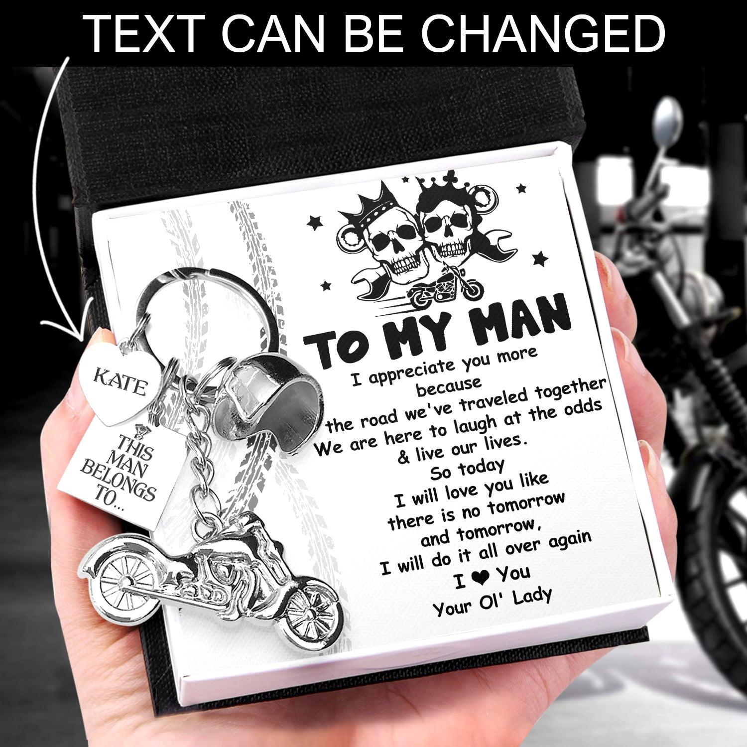 Personalized Classic Bike Keychain - Biker - To My Man - I Love You - Augkt26014 - Gifts Holder