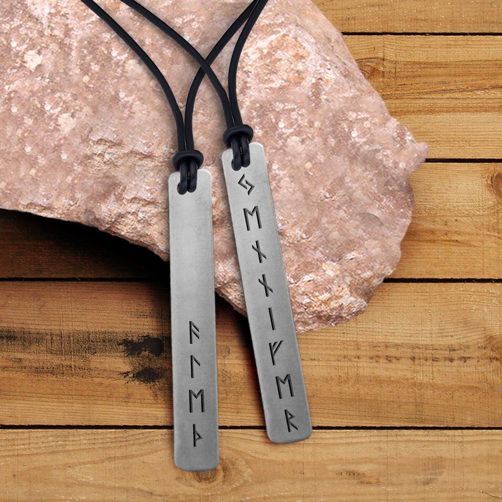 Personalized Couple Viking Rune Necklaces - My Awesome Viking Man - You Are My Life - Augncg26001 - Gifts Holder