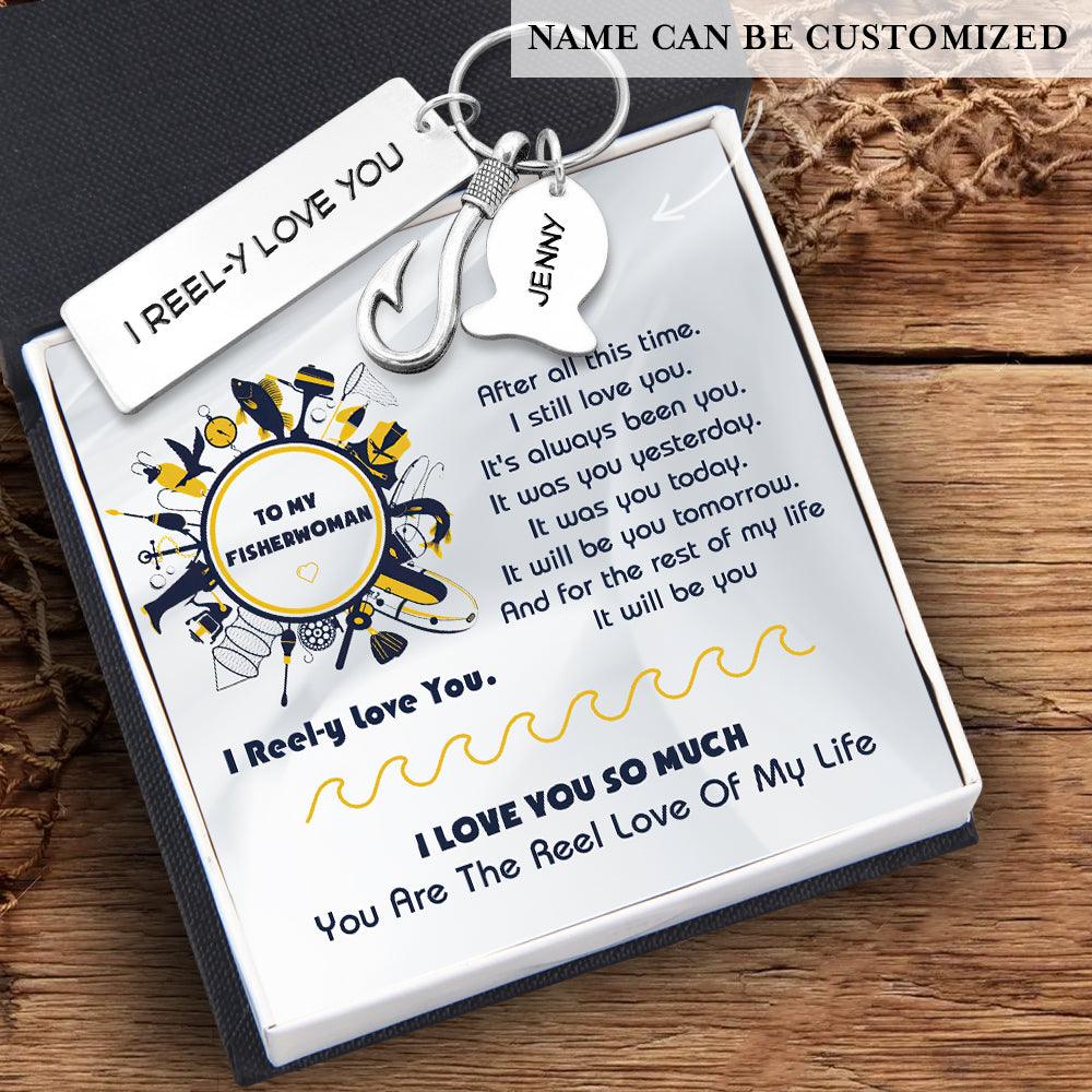 Personalized Fishing Hook Keychain - Fishing - To My Fisherwoman - I Love You So Much - Augku13021 - Gifts Holder