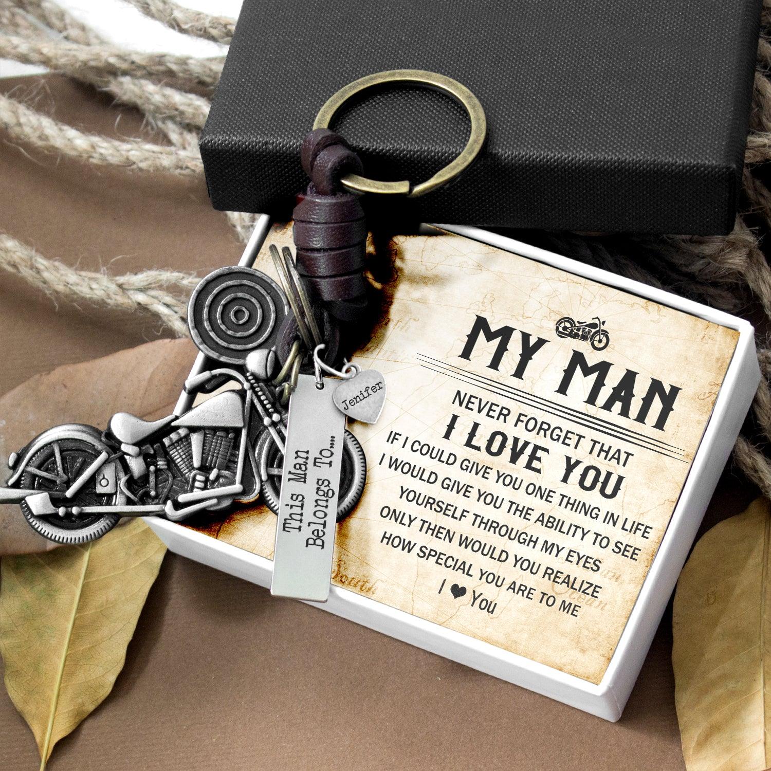 Personalized Motorcycle Keychain - Biker - To My Man - I Love You - Augkx26004 - Gifts Holder
