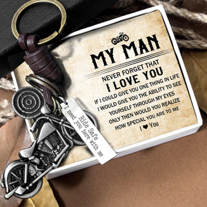 Personalized Motorcycle Keychain - Biker - To My Man - Ride Safe, I Need You Here With Me - Augkx26003 - Gifts Holder