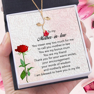 Red Rose Necklace - Family - To My Mother-In-Law - Thank You For Your Warm Smiles - Augnzn19002 - Gifts Holder