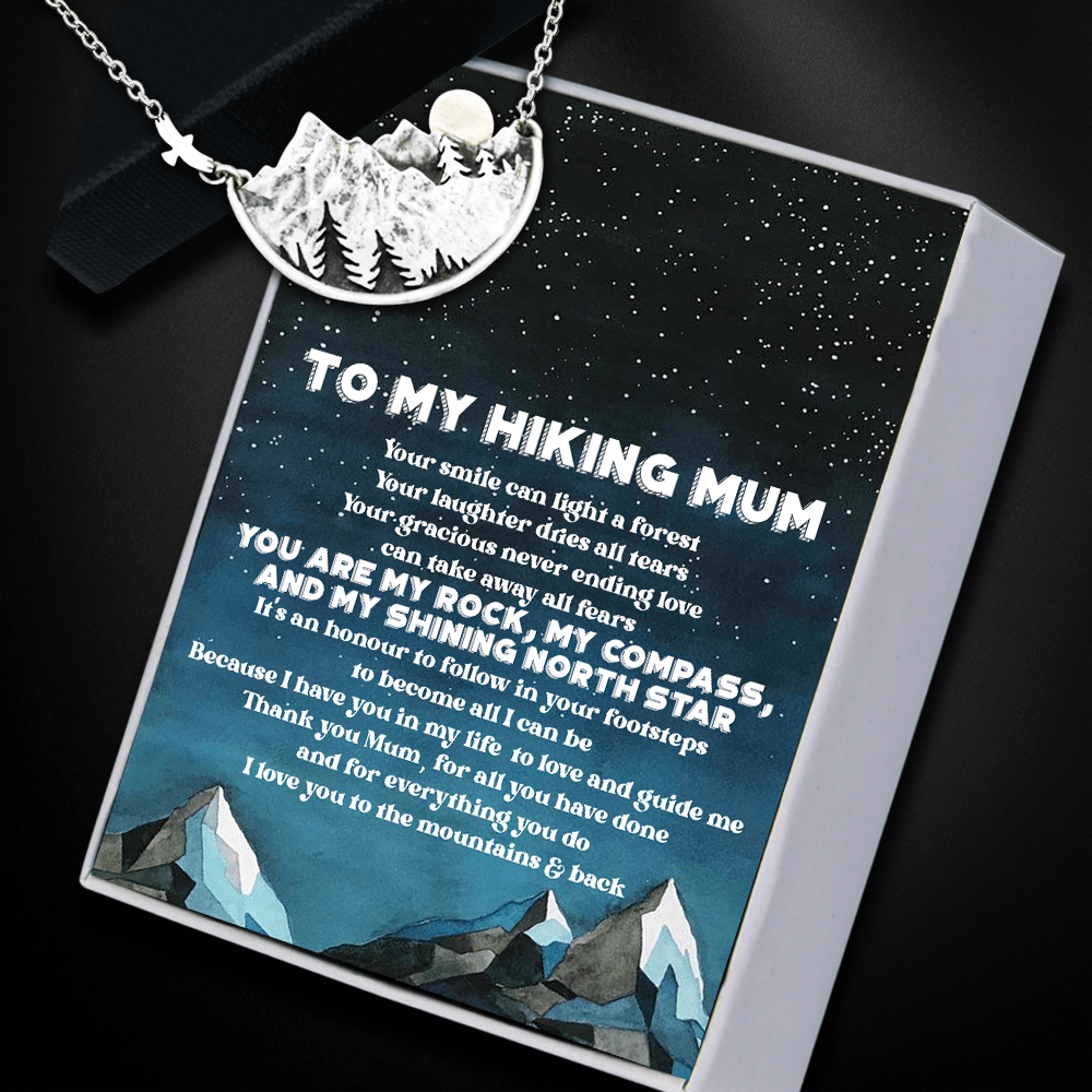 Retro Mountain Necklace - Hiking - To My Mum -Thank You Mum For All You Have Done - Augnnh19002 - Gifts Holder