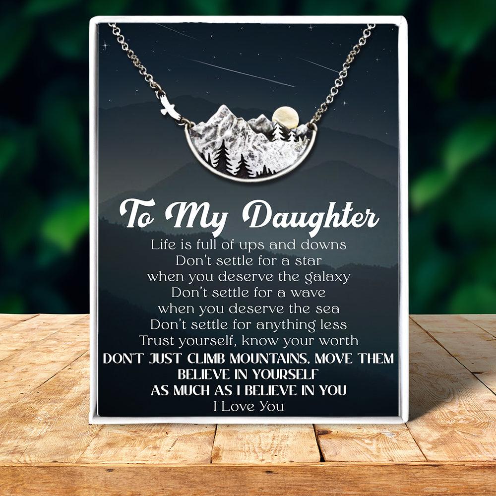 Retro Mountain Necklace - Travel - To My Daughter - Trust Yourself, Know Your Worth - Augnnh17002 - Gifts Holder