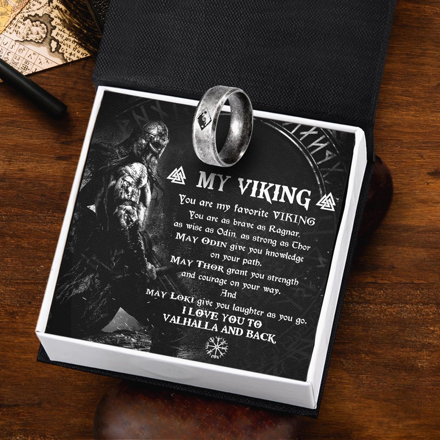 Skoll & Hati Rune Ring - My Viking - You Are My Favorite Viking - Augrk26001 - Gifts Holder