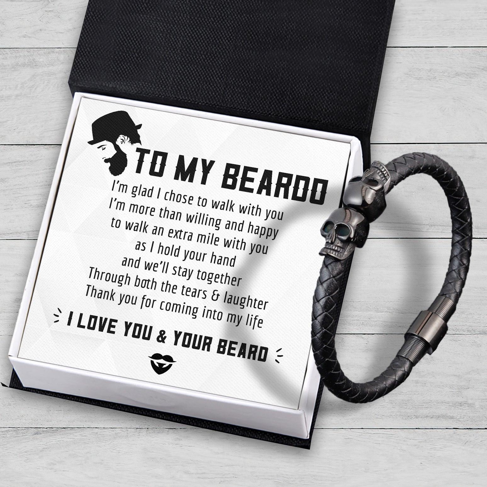 Skull Cuff Bracelet - Beard - To My Man - I Love You & Your Beard - Augbbh26013 - Gifts Holder