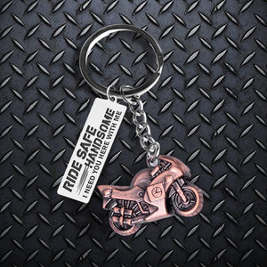 Sportbike Keychain - Biker - To My Man - Ride Safe, Handsome - Augkei26004 - Gifts Holder