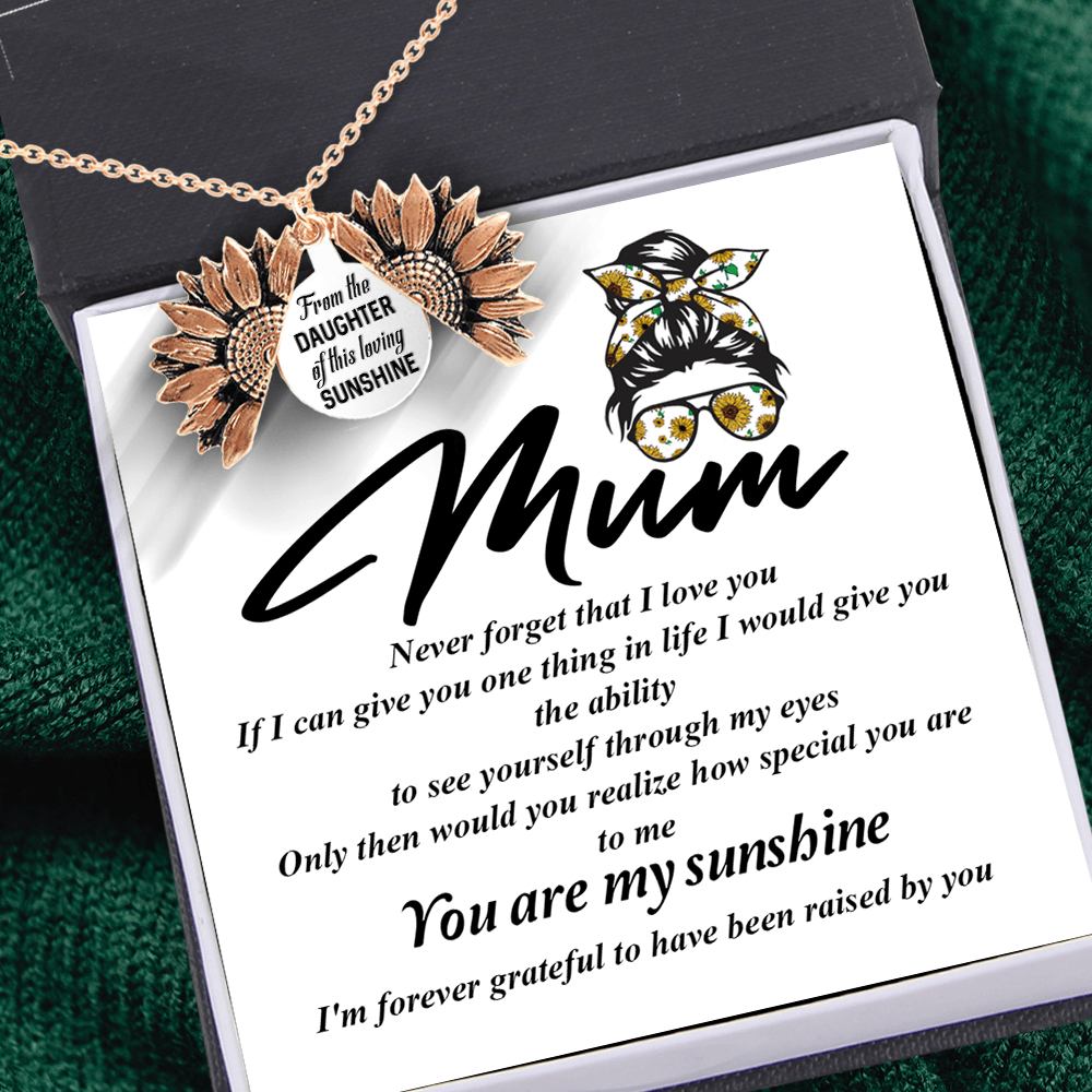 Sunflower Necklace - Family - To Mum - I'm Forever Grateful To Have Been Raised By You - Augns19011 - Gifts Holder