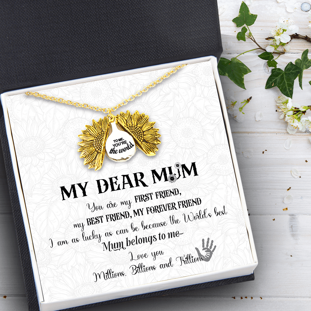Sunflower Necklace - Family - To My Mum - Love you Millions, Billions and Trillions - Augns19009 - Gifts Holder