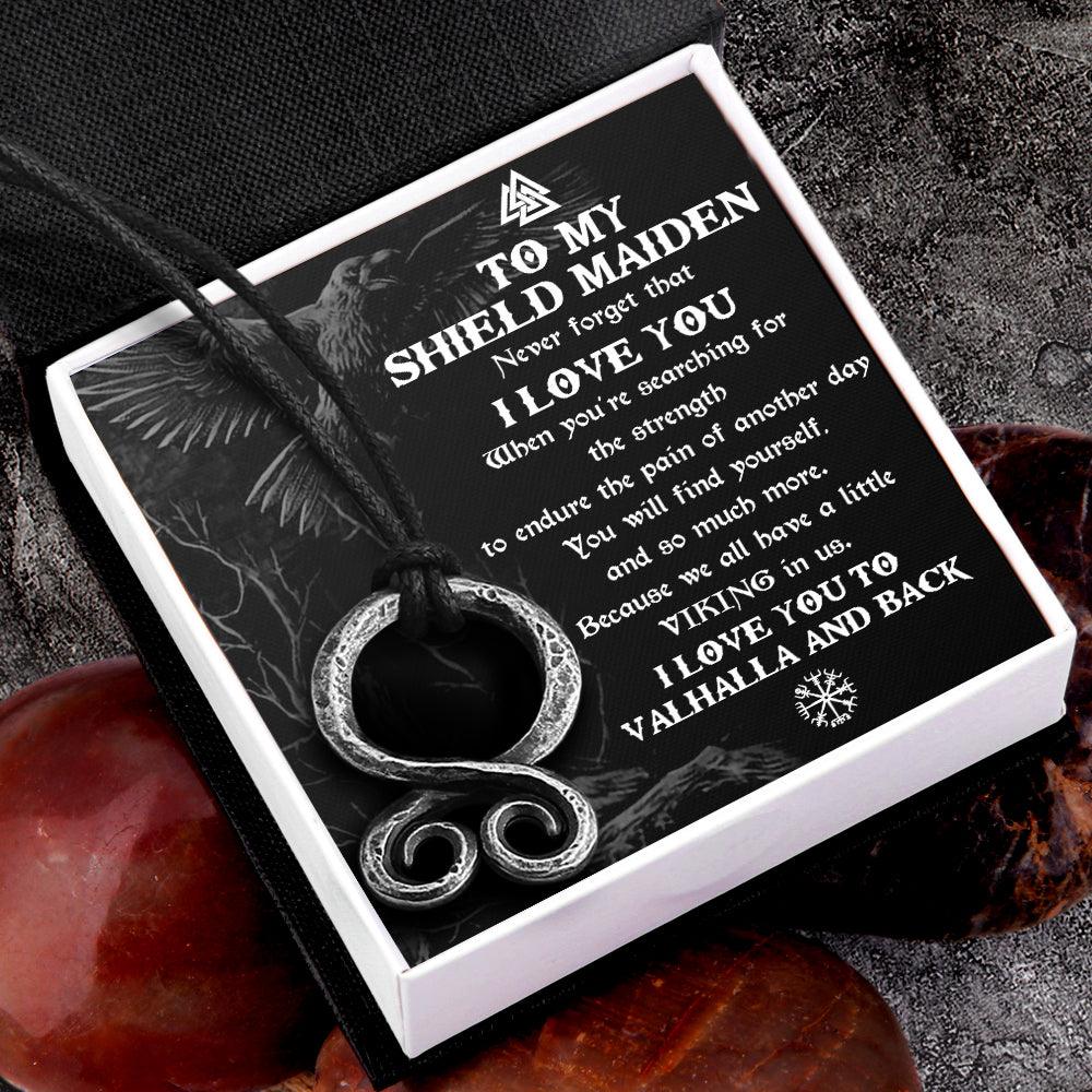Troll Cross Necklace - Viking - To My ShieldMaiden - I Love You To Vahalla And Back - Augnfq13001 - Gifts Holder
