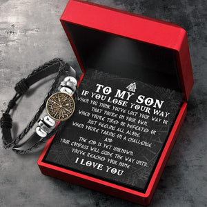 Viking Compass Bracelet - Viking - To My Son - If You Lose Your Way - Augbla16002 - Gifts Holder