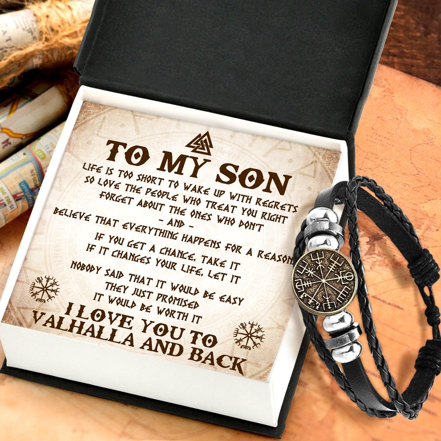 Viking Compass Bracelet - Viking - To My Viking Son - I Love You To Valhalla And Back - Augbla16006 - Gifts Holder