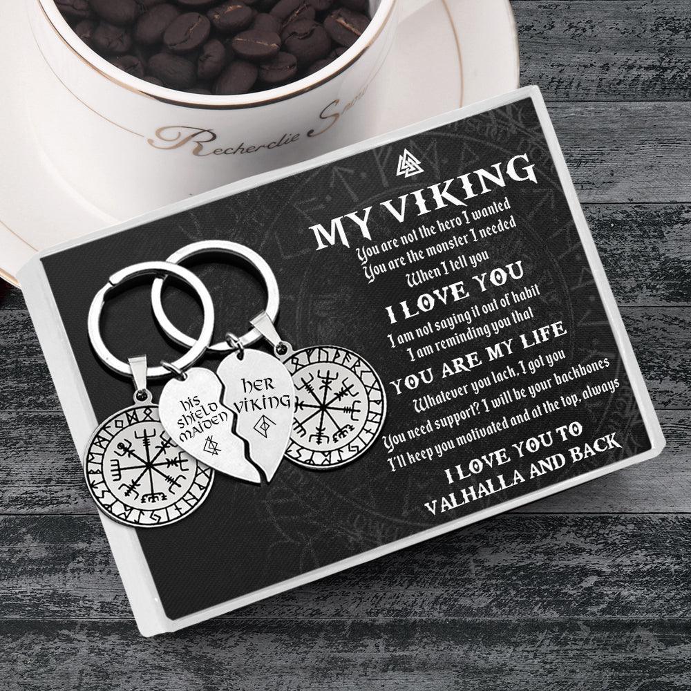 Viking Compass Couple Keychains - My Viking - You Are My Life - Augkdl26001 - Gifts Holder