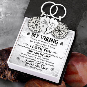 Viking Compass Couple Keychains - Viking - To My Viking - You Are My Life - Augkes26001 - Gifts Holder