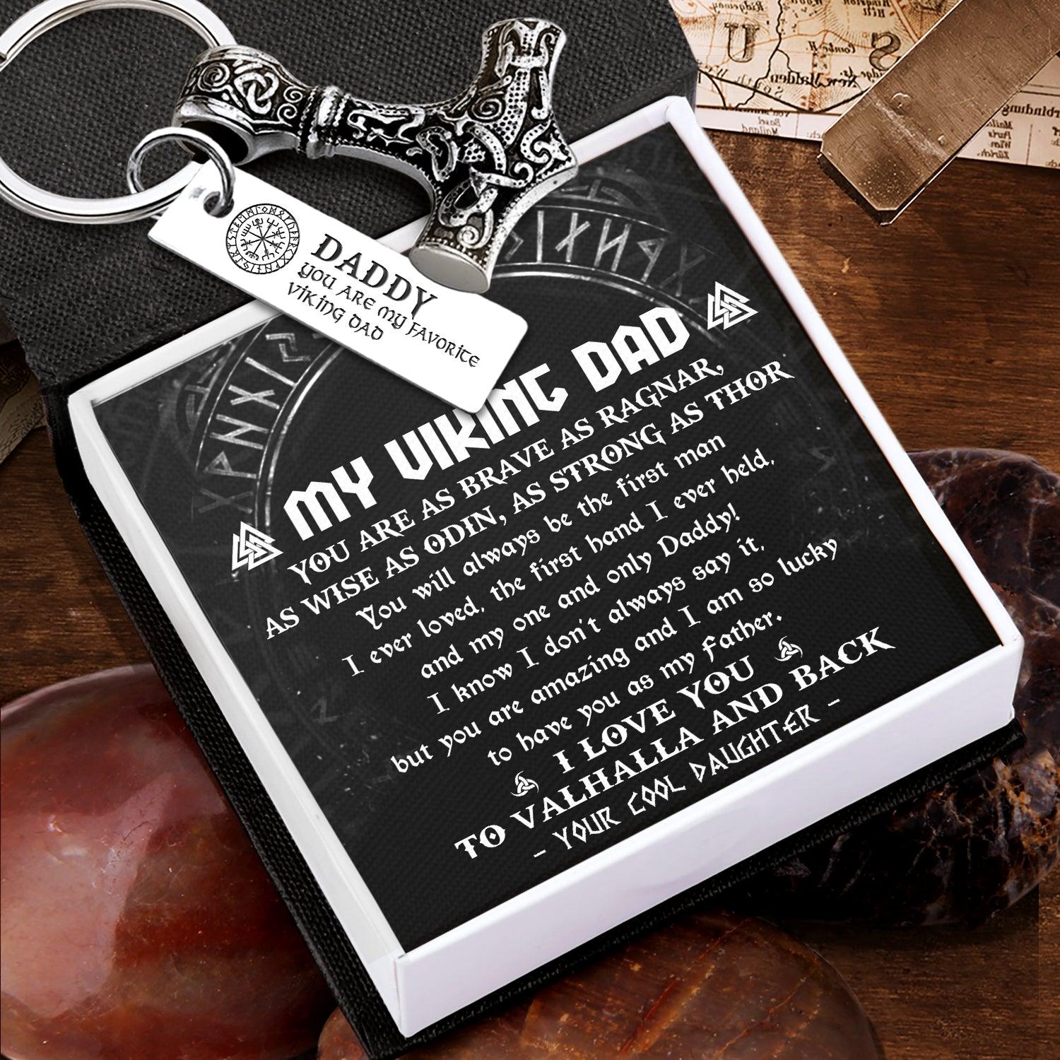 Viking Thor Keychain - Viking - To My Viking Dad - From Daughter - I Love You To Valhalla & Back - Augkbv18001 - Gifts Holder