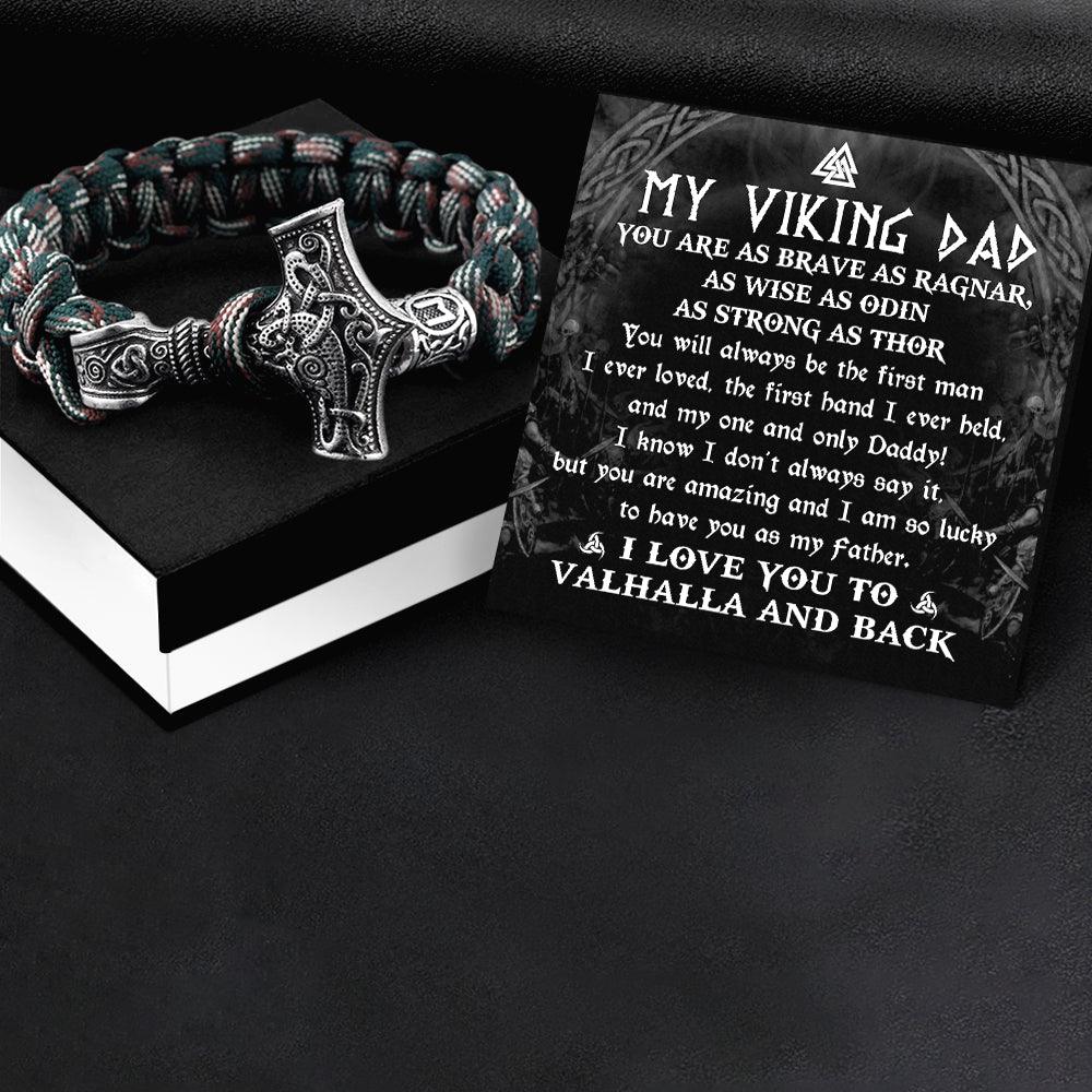 Viking Thor's Hammer Bracelet - Viking - To My Dad - I Love You To Valhalla & Back - Augbo18002 - Gifts Holder
